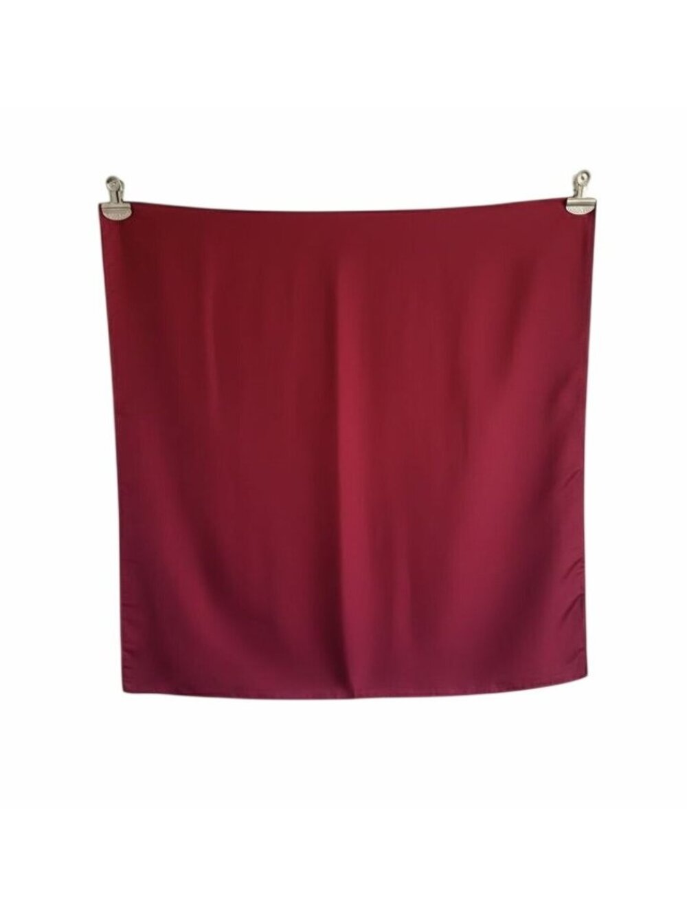 ✨Elegant Bandana Square Silky Scarf Burgundy Solid Soft Wrap Versatile Shawl New - Picture 4 of 5